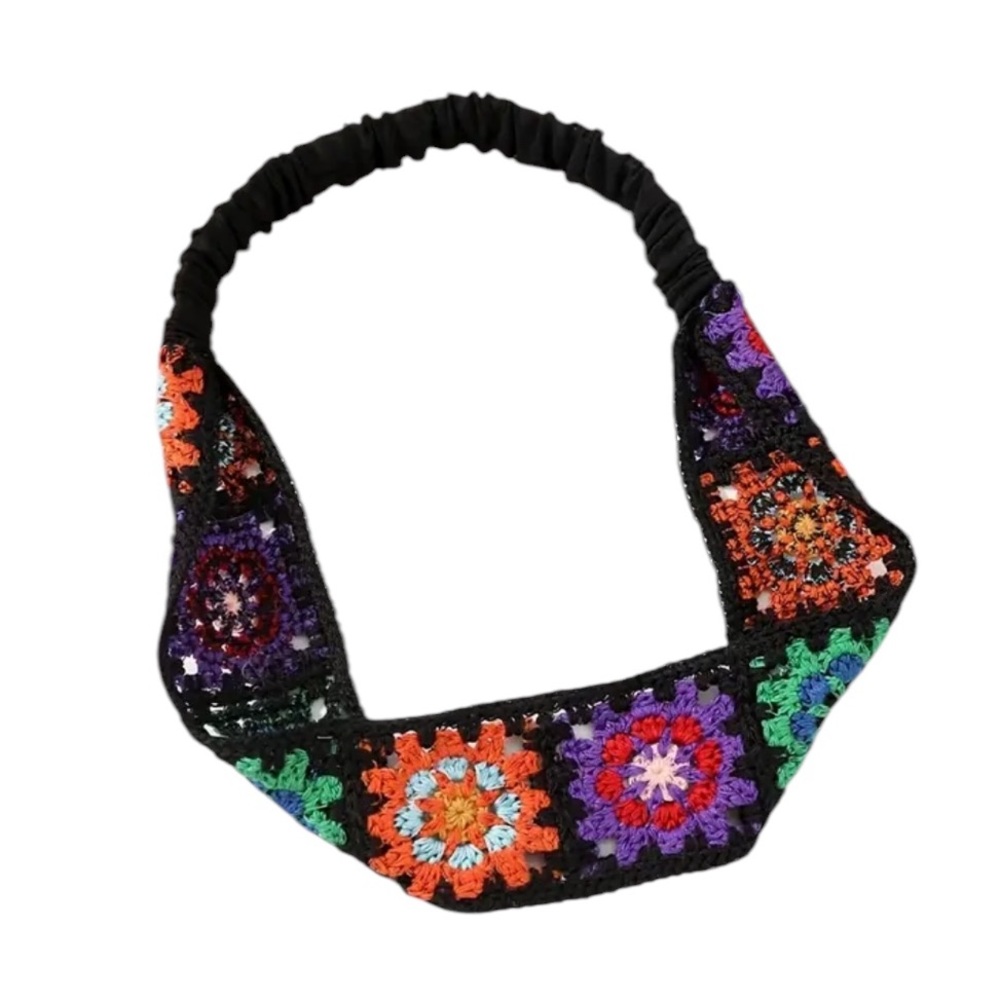 Crochet Flower Stretch Headband